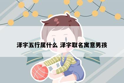 泽字五行属什么 泽字取名寓意男孩
